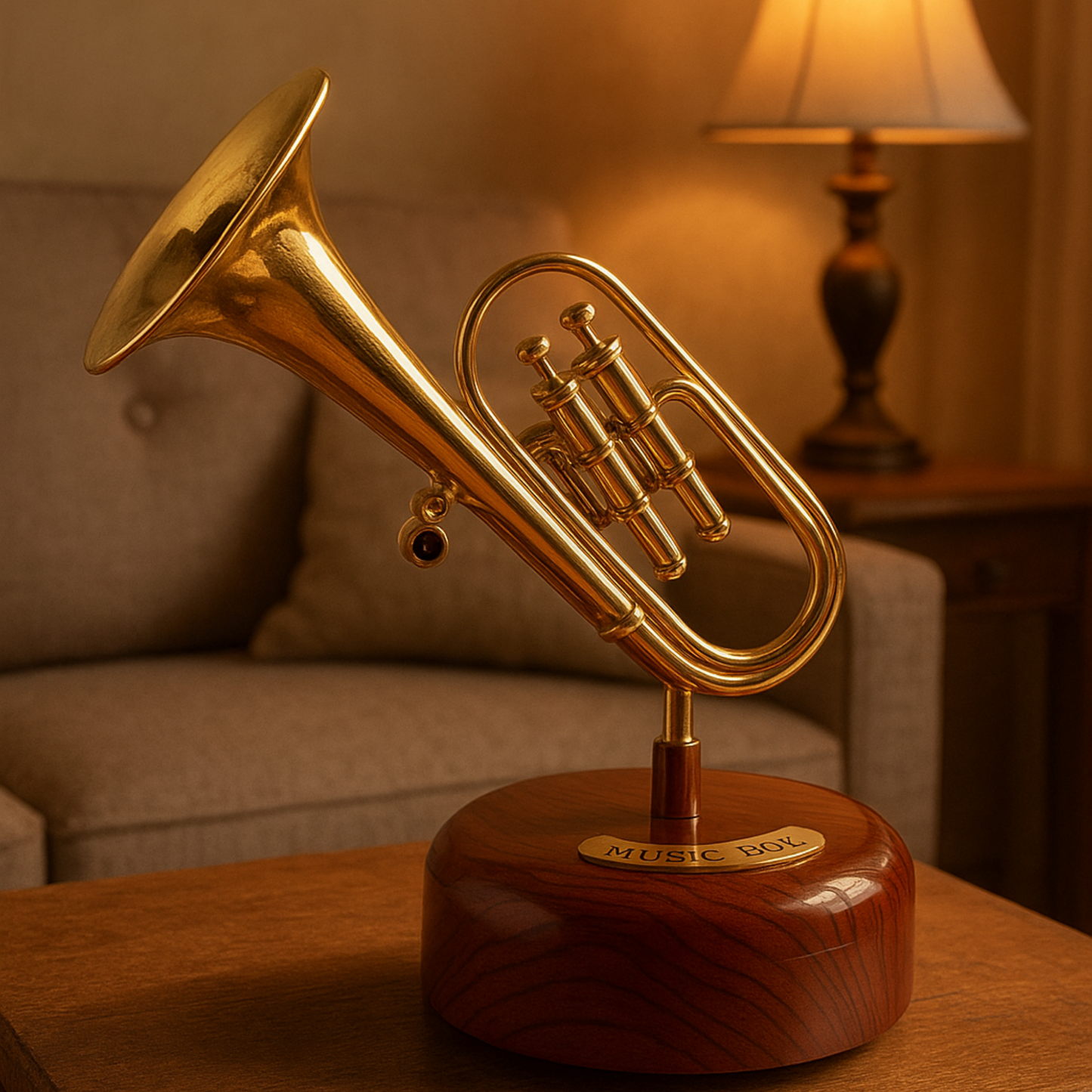 The "Golden Serenade" Luxury Trumpet Music Box