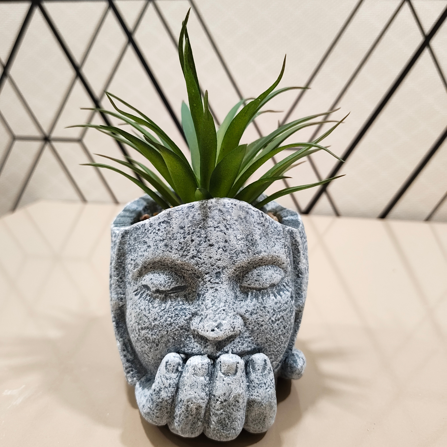"Silent Wisdom" Artisanal Planter Trio: Hand-Cast Zen Sculptural Vessels with Luxe Perpetual Succulents