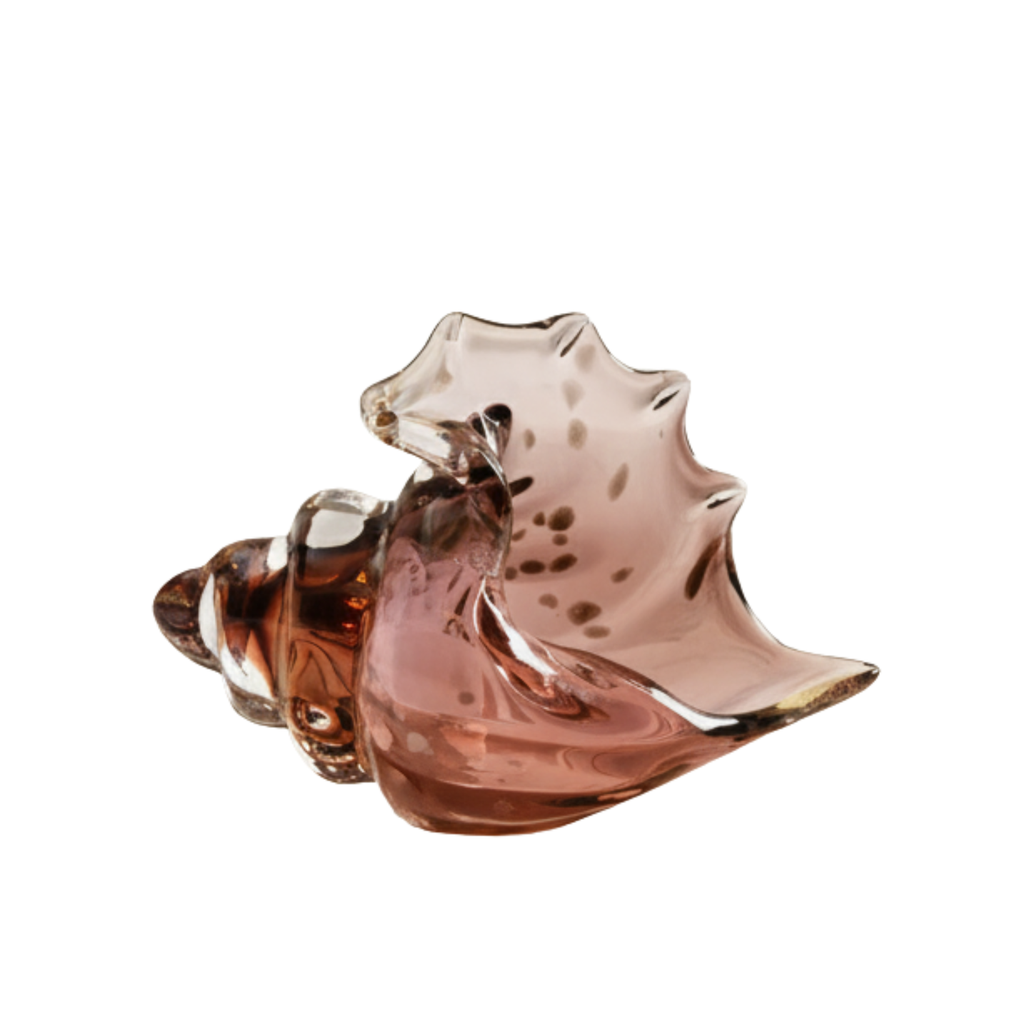 Azure Wave Crest Hand-Blown Glass Shell- Red