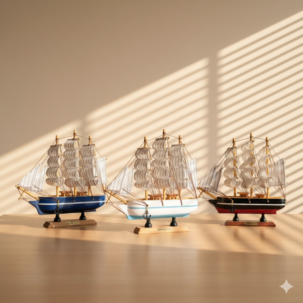 Coastal Explorer Ship Model Collection Set of 3 Pcs
