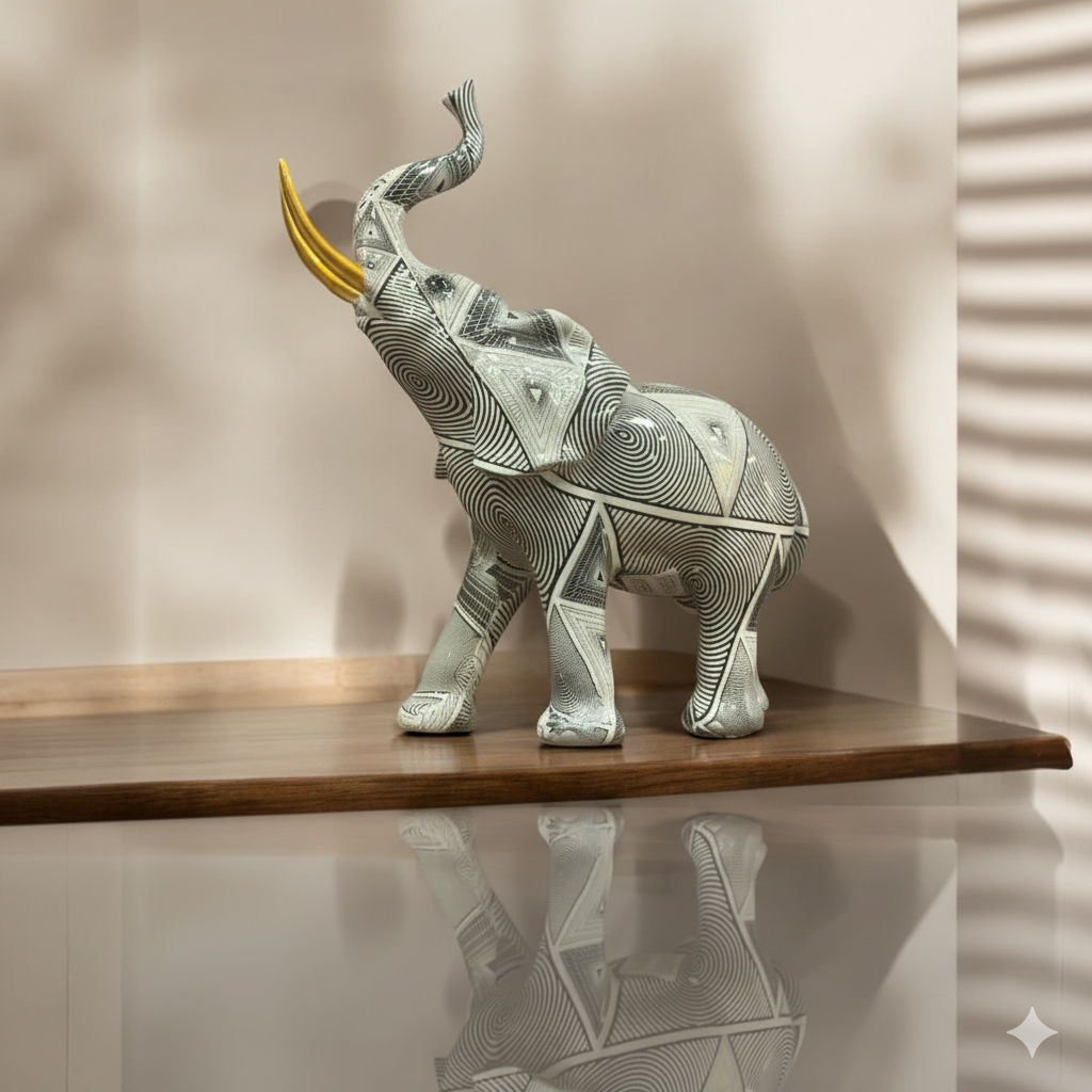 The "Nura" Abstract Elephant Figurine