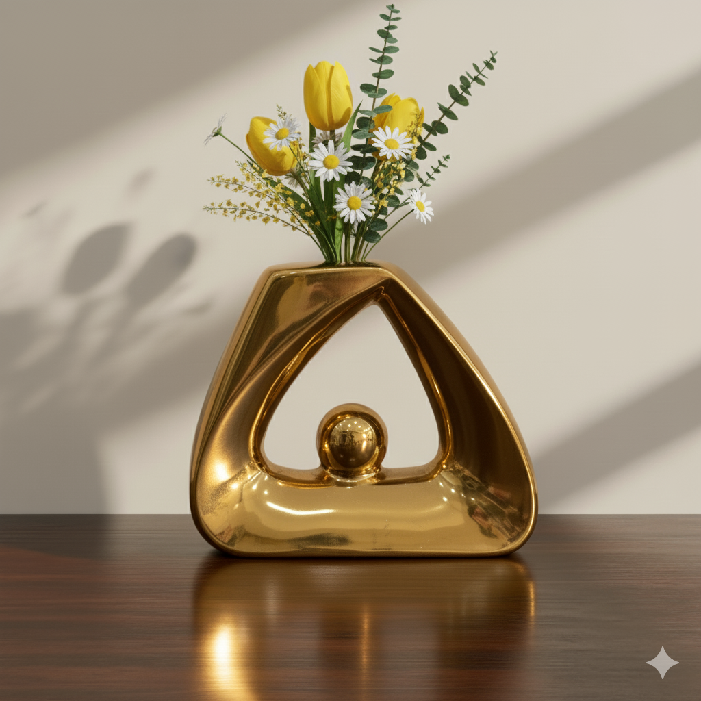 Modern Gilded Embrace Decorative Vase