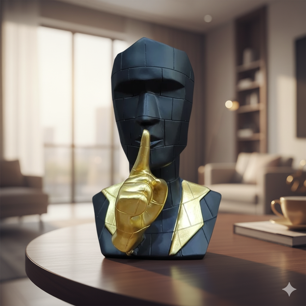The "Silence is Gold" Figurine For Home Decor