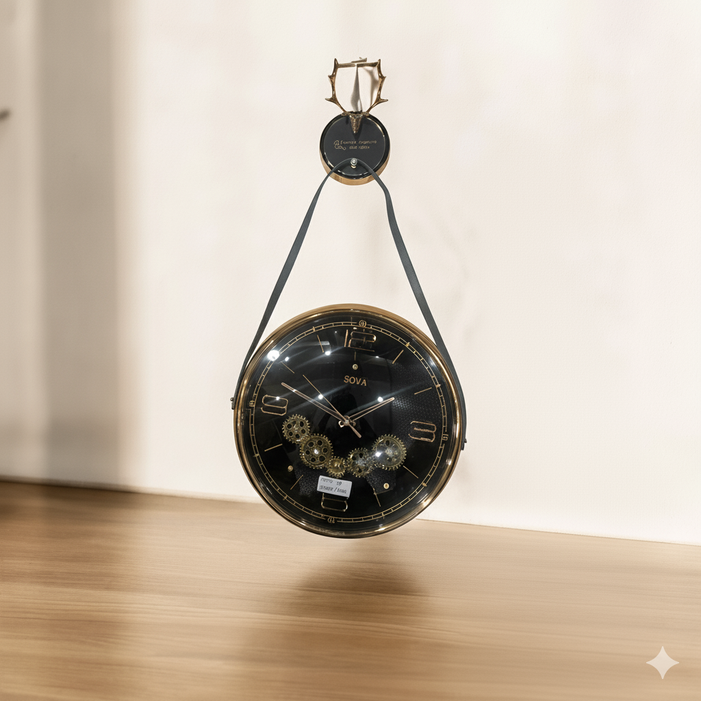 Industrial Chic Exposed Gear Wall Clock