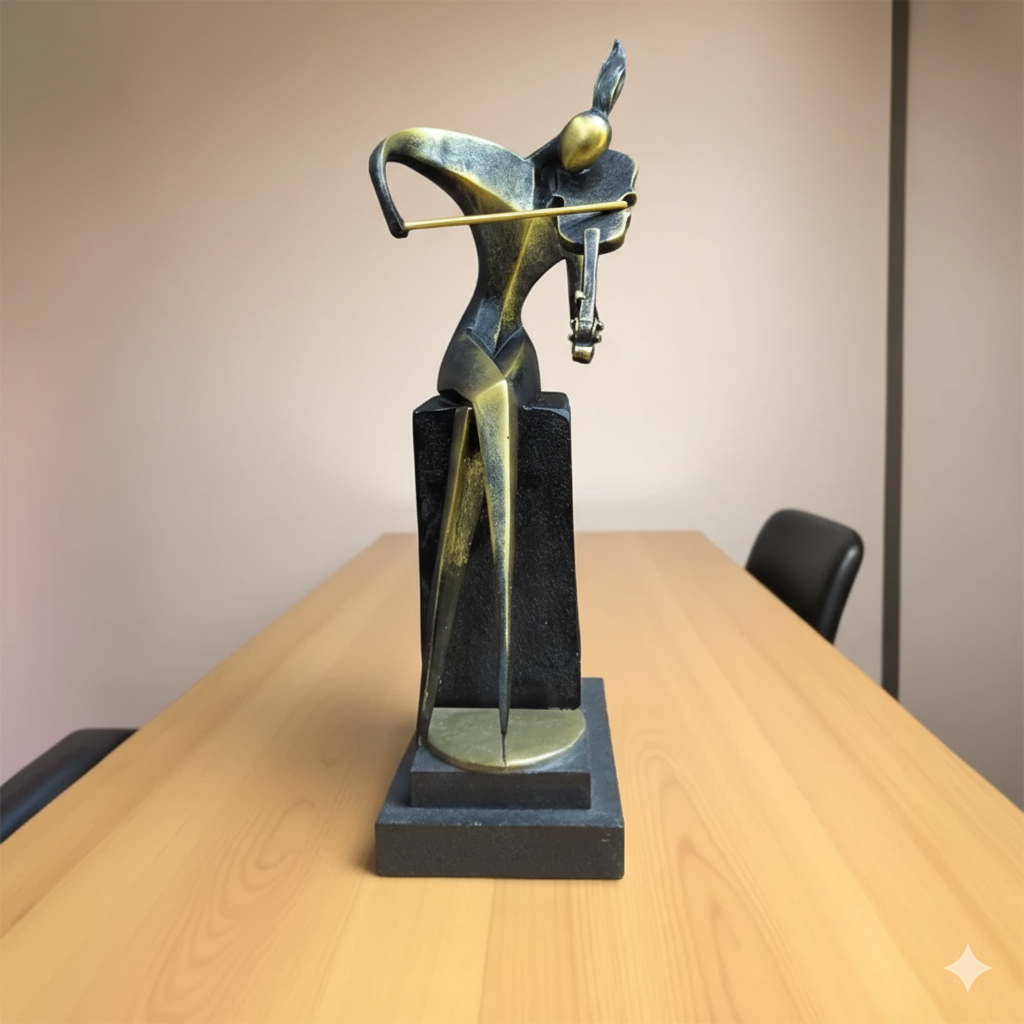 Rhythmic Violinist Abstract Figurine