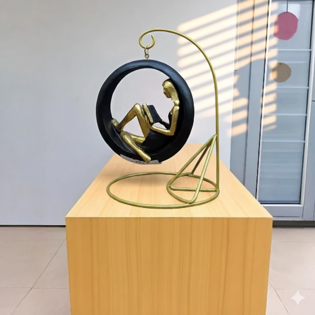 Serene Reading Swing Figurine