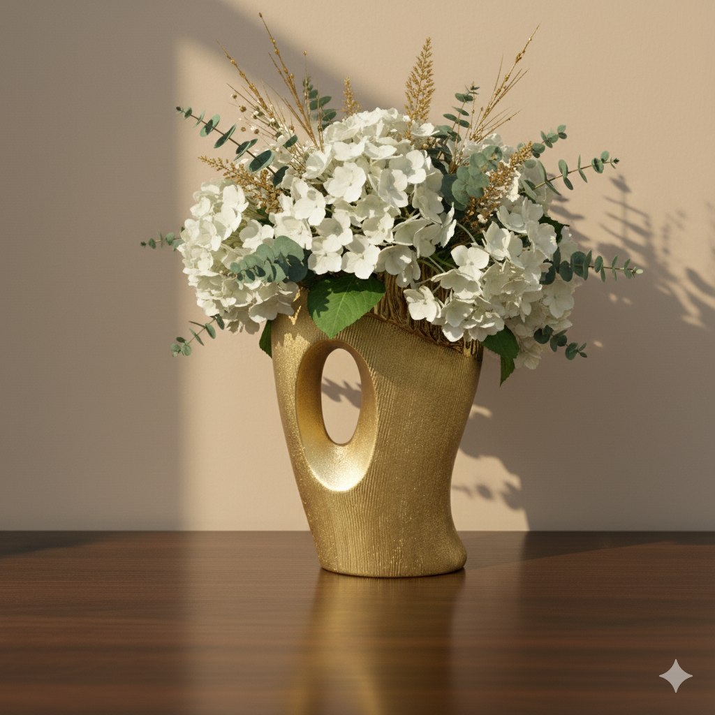 Aura Gilt Sculptural Vase