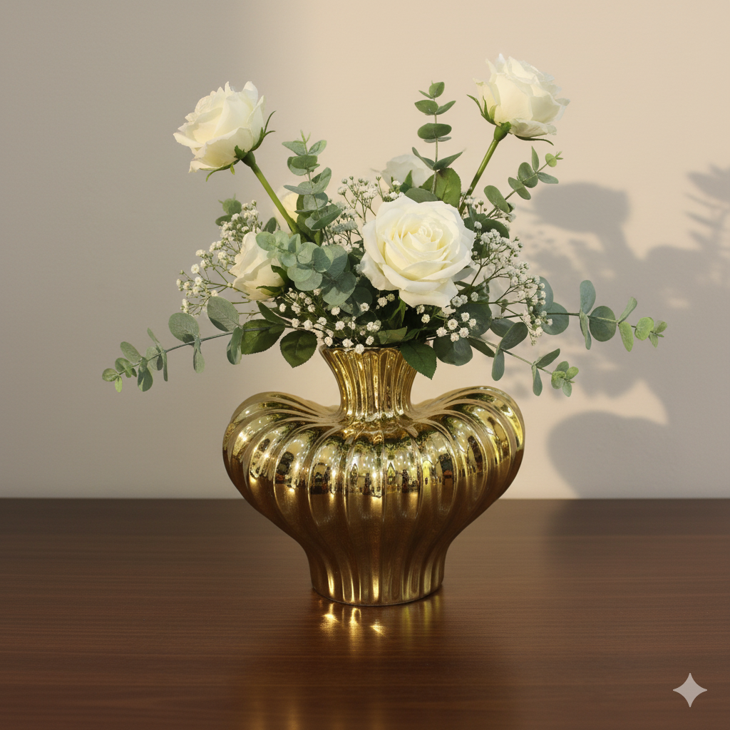 Gilded Serpentine Luxe Vase