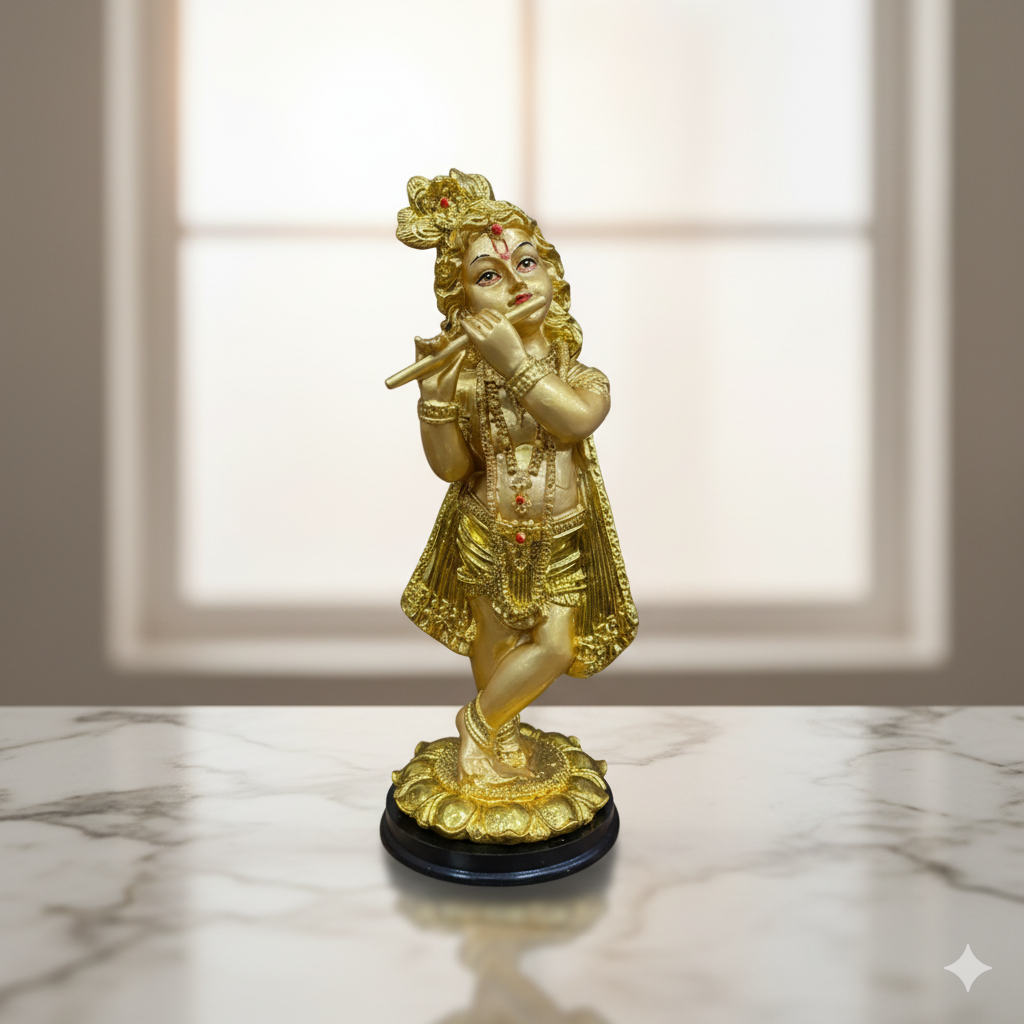 Enchanting Golden Flutist God Krishna