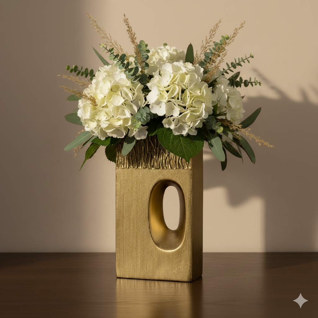 Gilded Horizon Abstract Vase