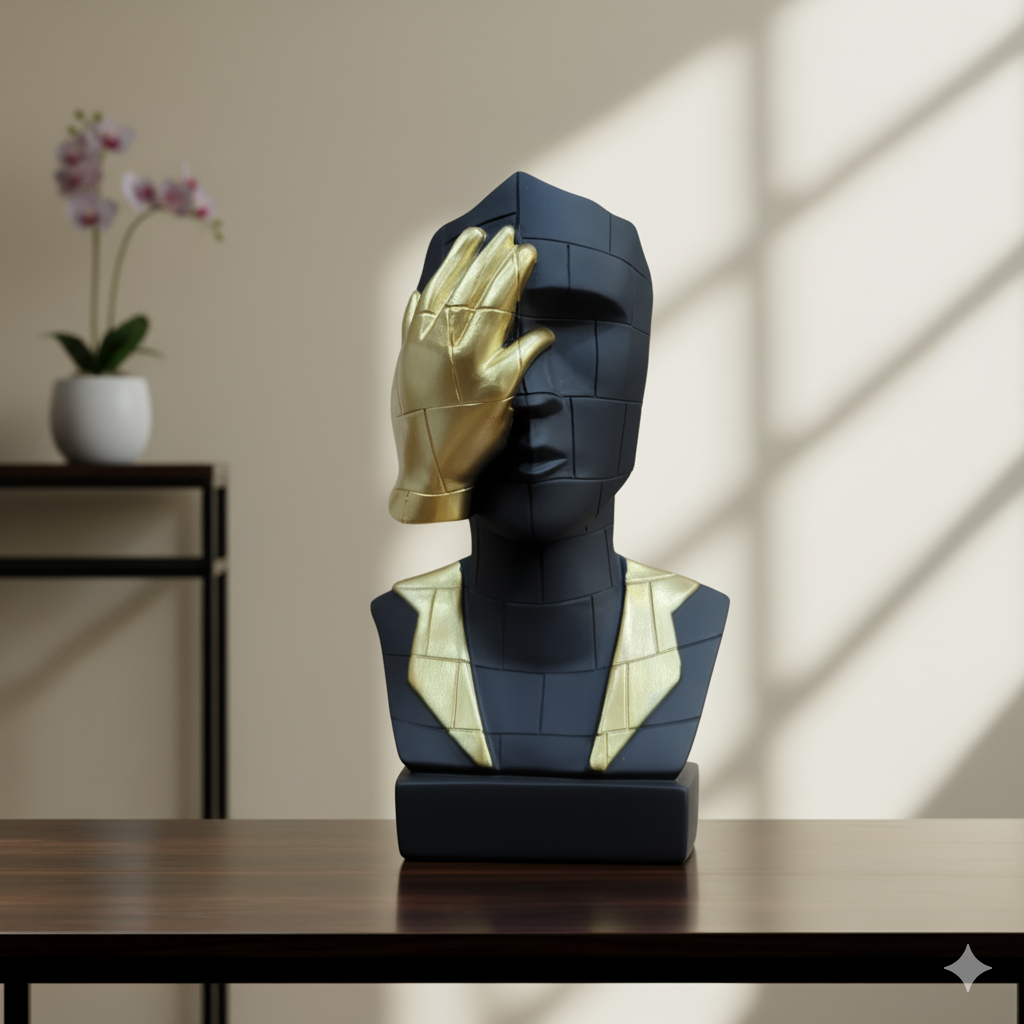 "Shrouded Vision" Abstract Bust - Modern Art Sculpture