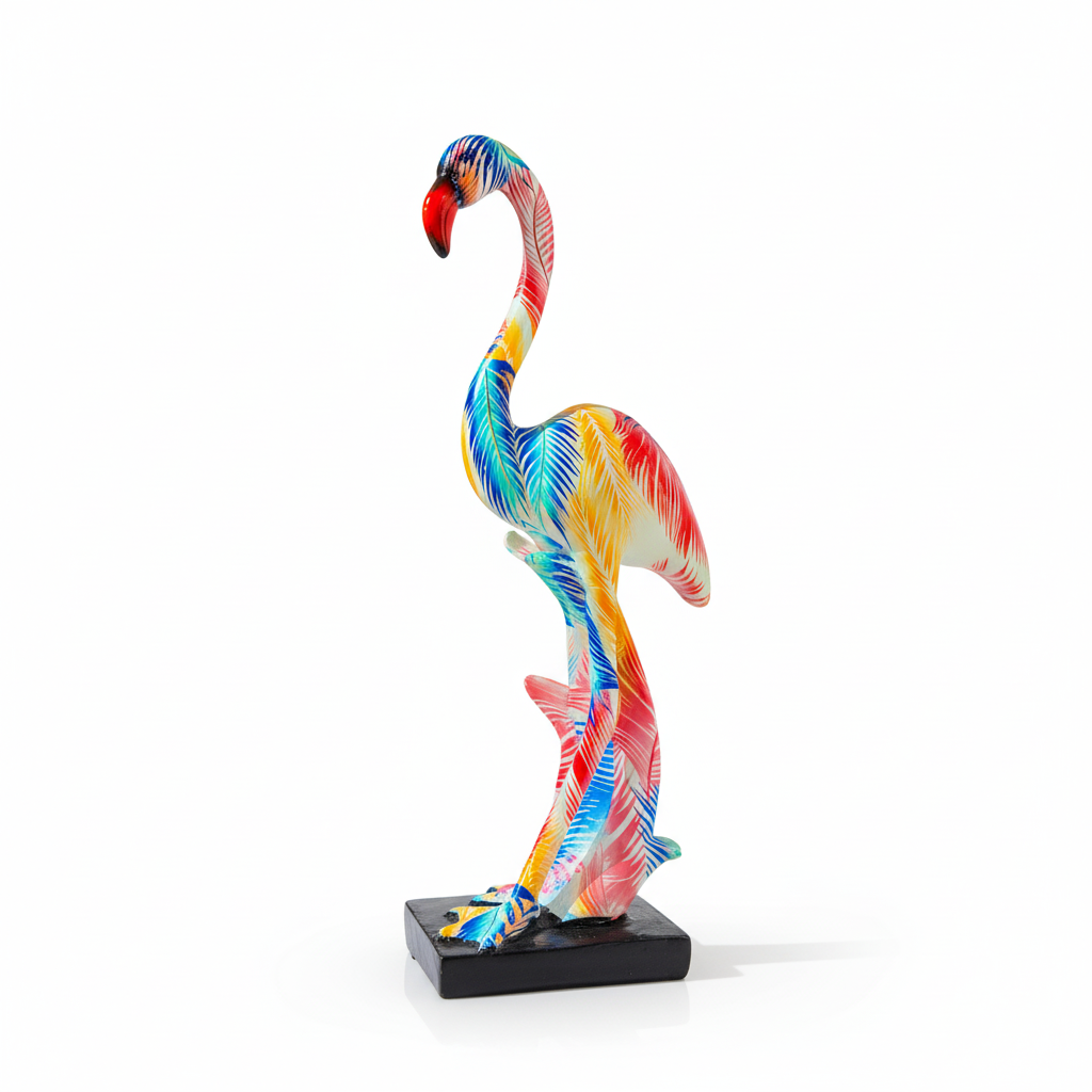 The "Tropical Aura" Luxury Flamingo Sculpture - Vibrant & Chic Décor