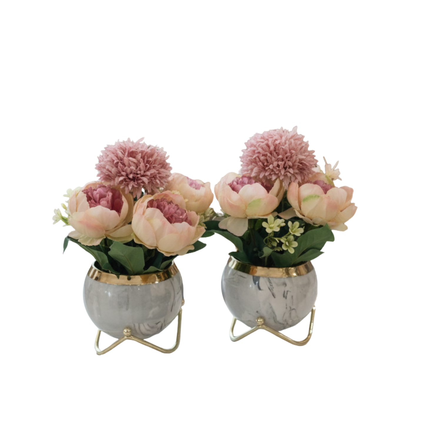 Radiant Ember 'Grandeur Bloom' Faux Floral Centrepiece: Architecturally Housed in a Modernist Sculptural Vase