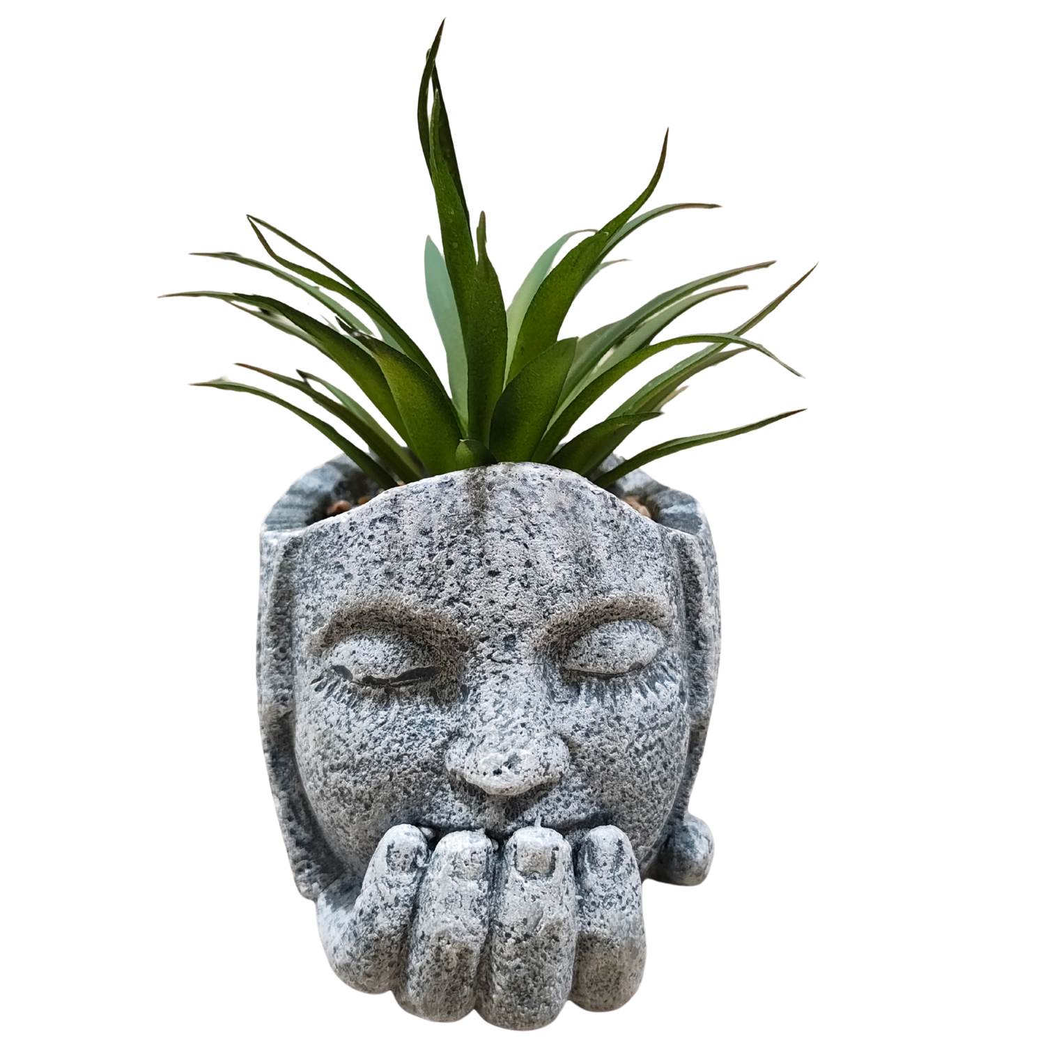 "Silent Wisdom" Artisanal Planter Trio: Hand-Cast Zen Sculptural Vessels with Luxe Perpetual Succulents
