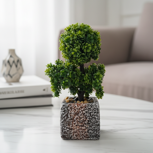 Exquisite Tiered Topiary Duo: Artisan Distressed Cachepots for Sculptural Luxe Decor