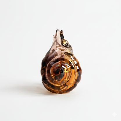 Azure Wave Crest Hand-Blown Glass Shell- Red