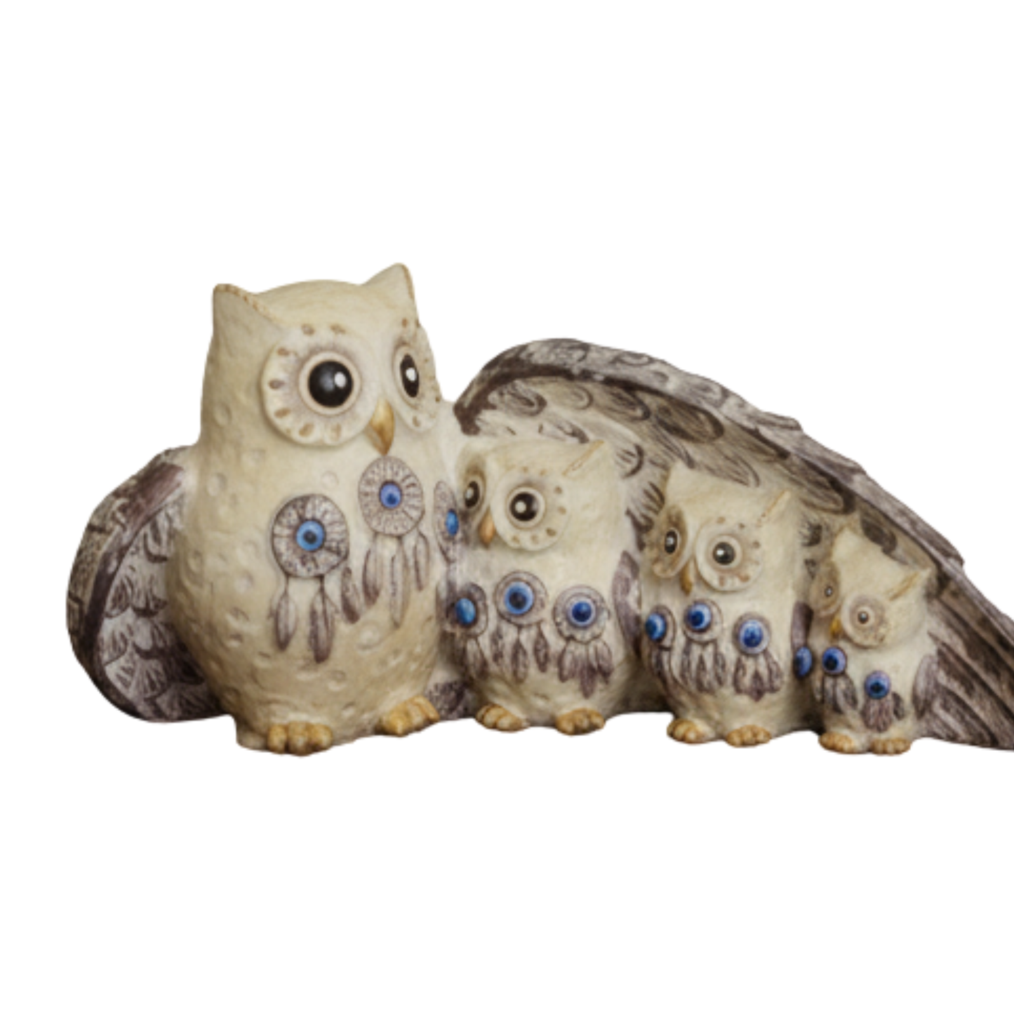 Artisan 'Protecting Family' Owl Figurine - Premium Dreamcatcher-Themed Home Sculpture