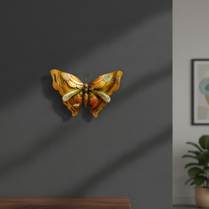 Opulent Gilded Monarch Butterfly Wall Art