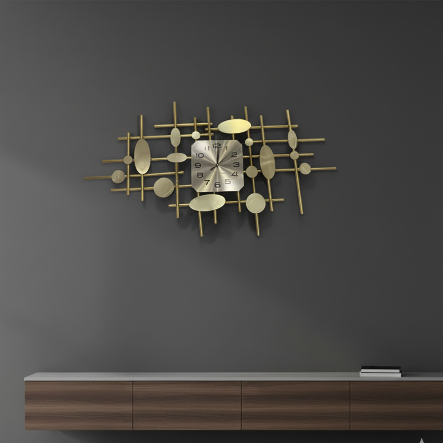 Abstract Gold Kinetic Wall Sculpture Clock - Premium Modern Art Deco Timepiece