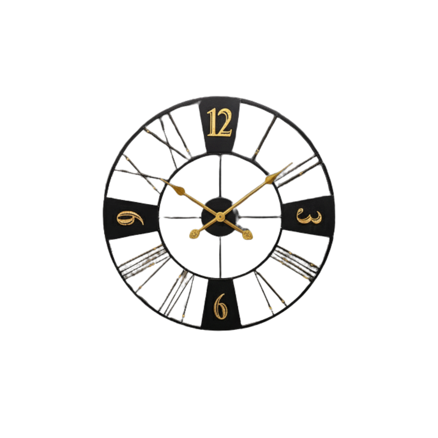 Executive Black Skeleton Wall Clock