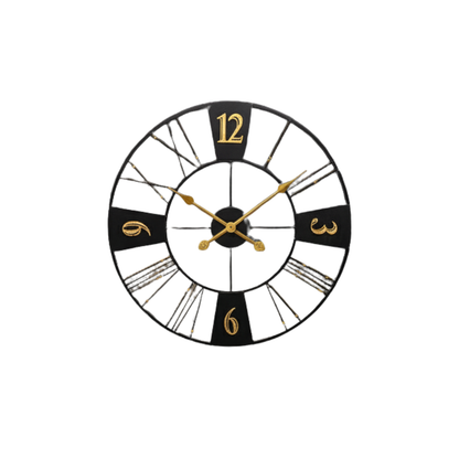 Executive Black Skeleton Wall Clock