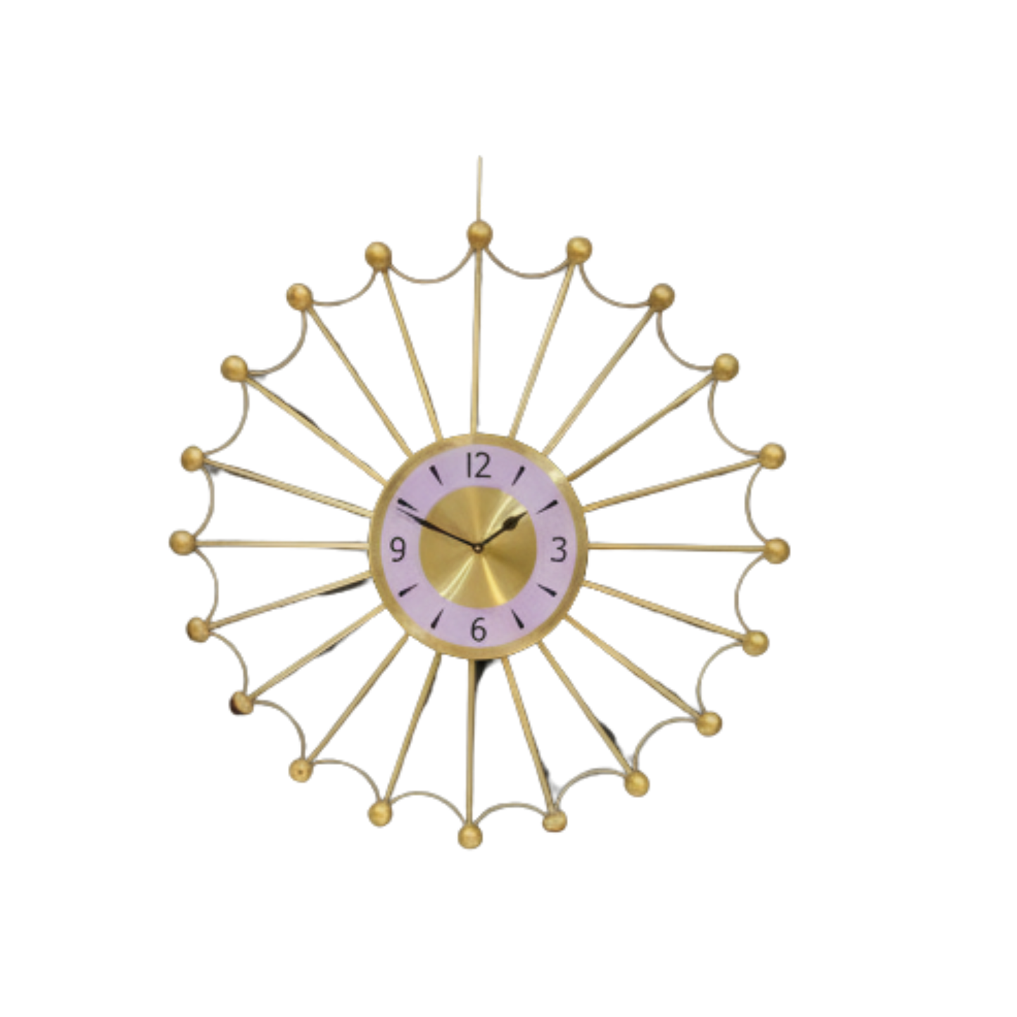 Opulent Gold Sunburst Wall Clock