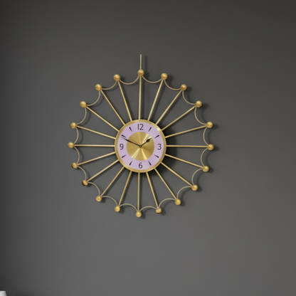 Opulent Gold Sunburst Wall Clock