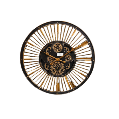 Executive Industrial Sunburst Gear Clock