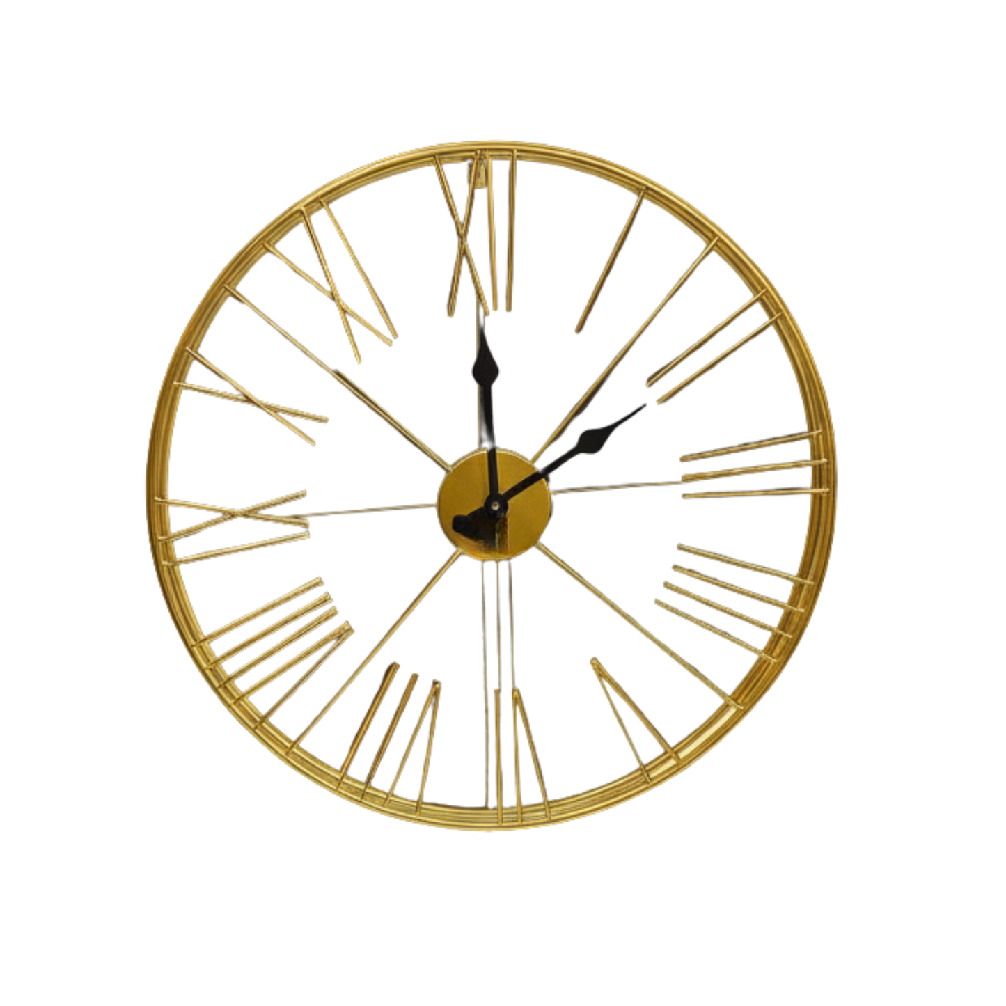 Opulent Gilded Skeleton Wall Clock