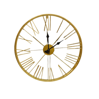 Opulent Gilded Skeleton Wall Clock