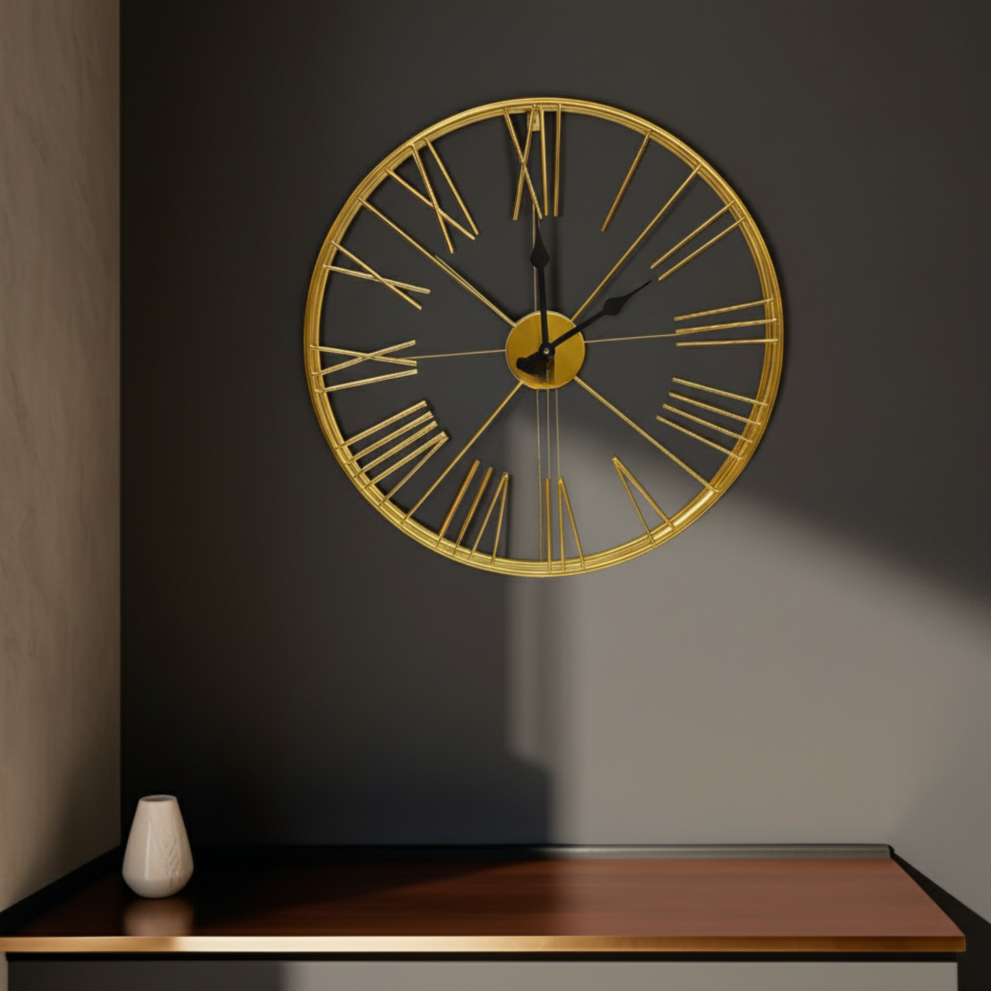 Opulent Gilded Skeleton Wall Clock