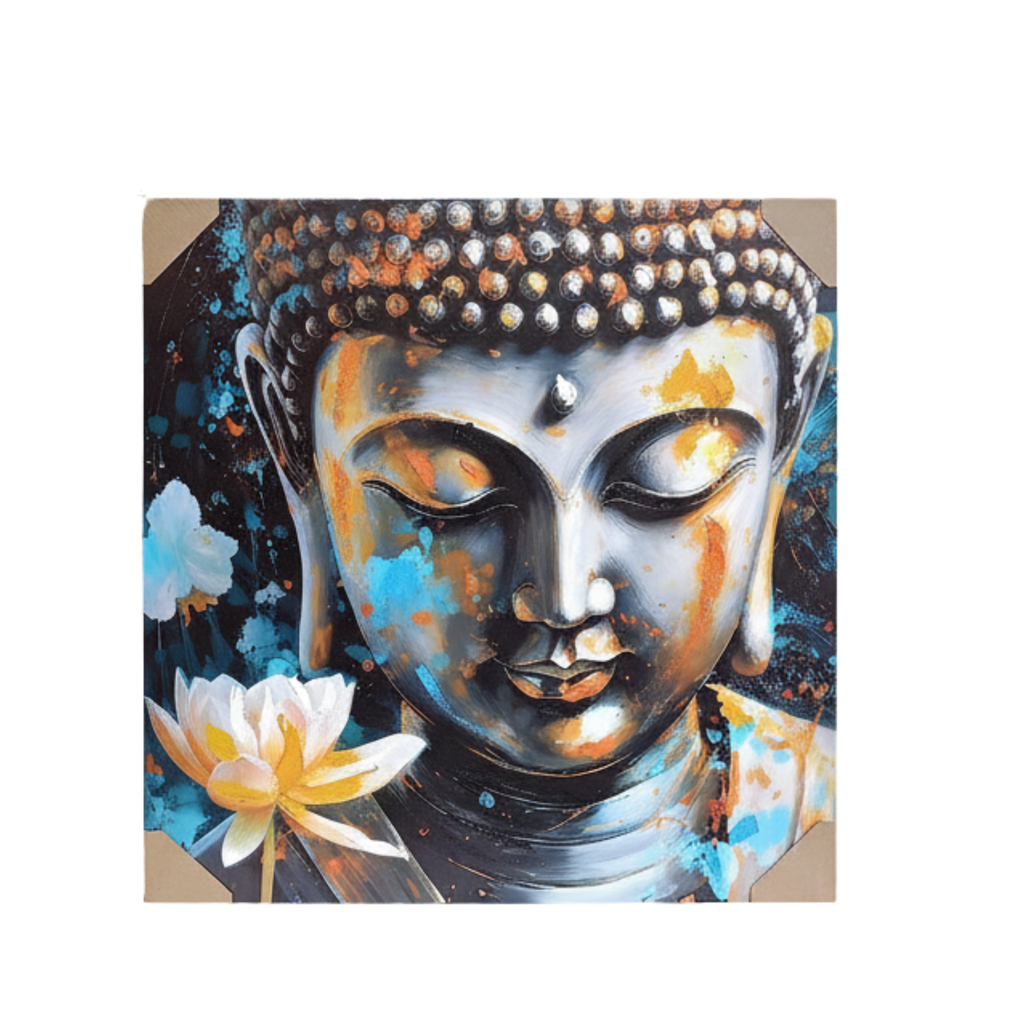 "Nirvana Lumina" - Premium Abstract Textured Buddha & Lotus Canvas Art