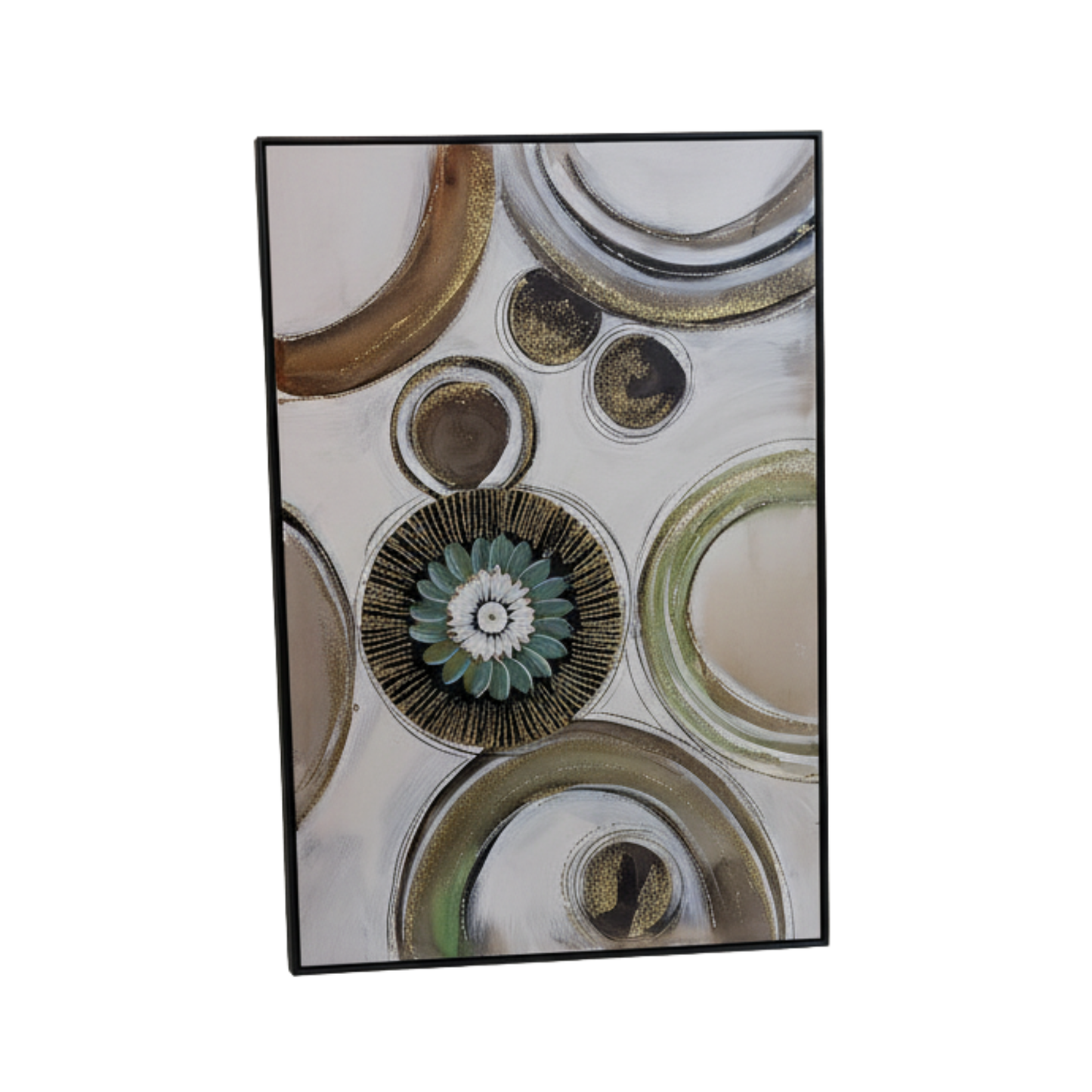 "Cosmic Rings" - Premium 3D Textured Abstract Art with Metallic & Gold Leaf Accents