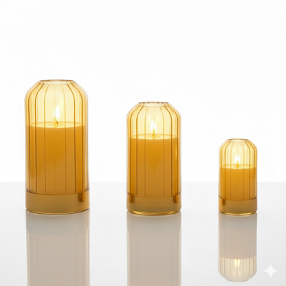 The "Radiant Aura" Luxury Hurricane Candle Set