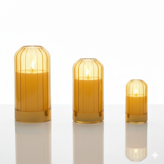 The "Radiant Aura" Luxury Hurricane Candle Set