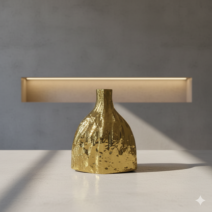 Gilded Artisan Vessel Vase for Flowers