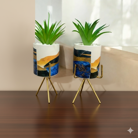 The Obelisk Collection: Gilded Artisan Planters