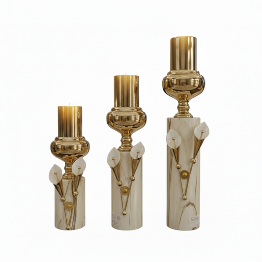 The "Opulent Trio" Luxury Candle Stand Set