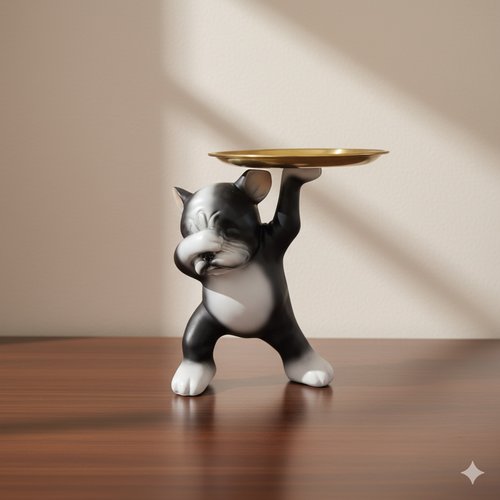 Dapper Dog Butler - Modern Tray Sculpture