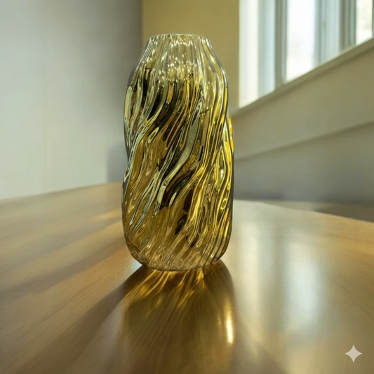 Radiant Aurelian Wave Ceramic Vase