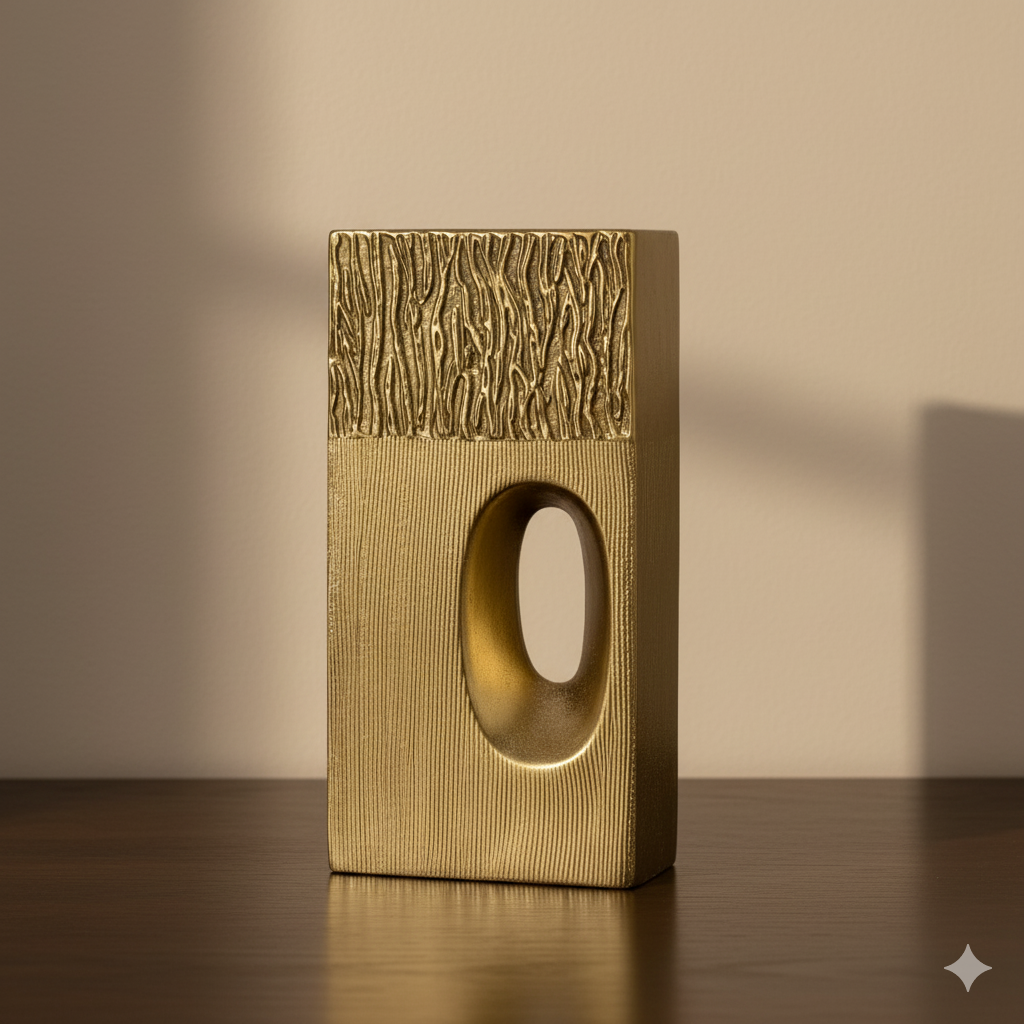 Gilded Horizon Abstract Vase