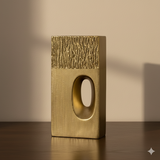 Gilded Horizon Abstract Vase