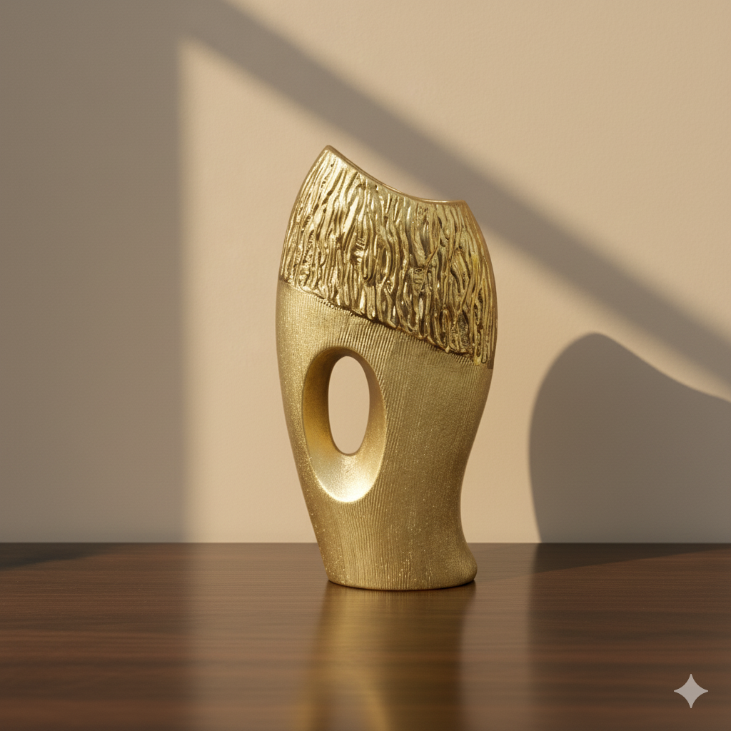 Aura Gilt Sculptural Vase