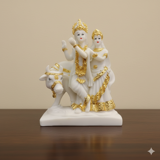 Serene Divine Union Radha Krishna Sculpture