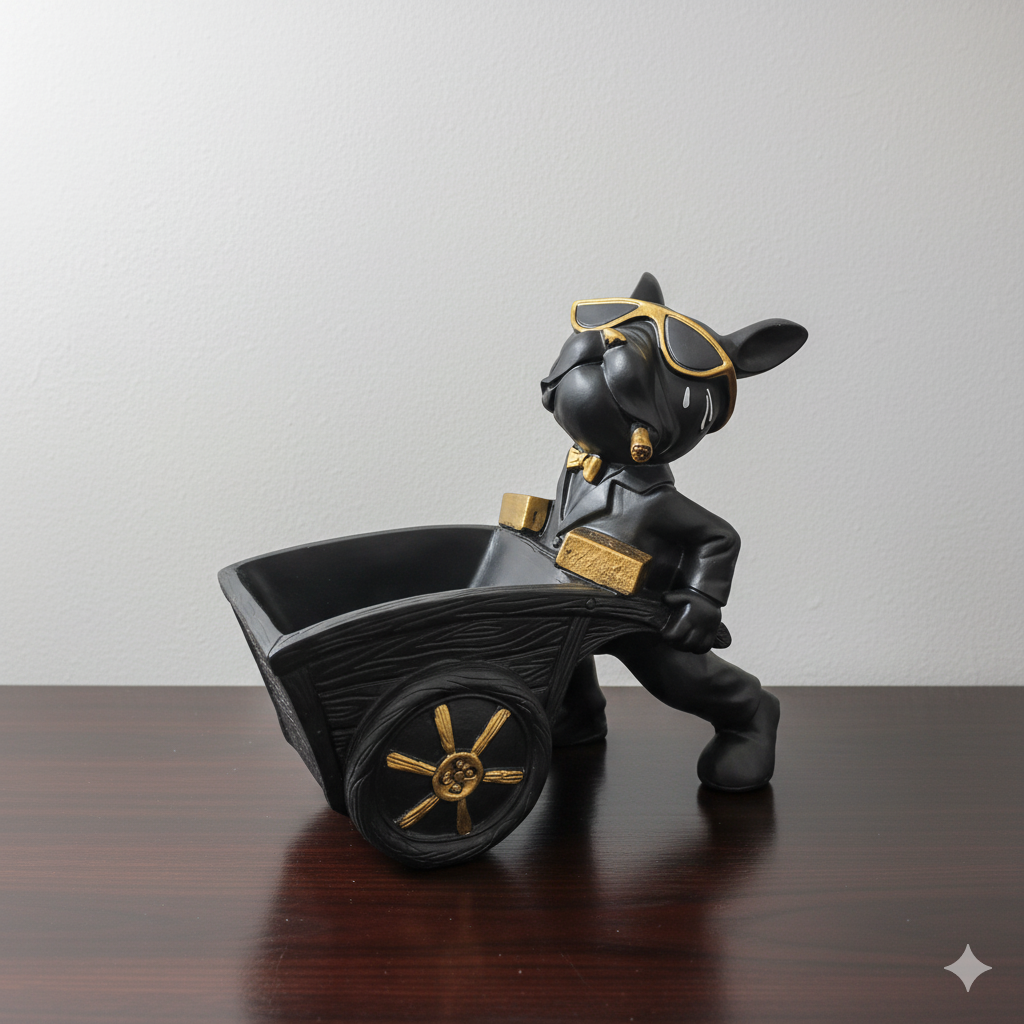 The "Golden Hustle" Bulldog Valet Tray