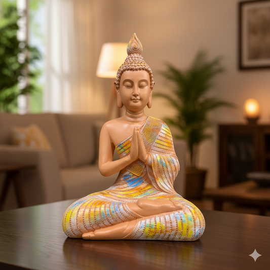 Meditating Buddha Statue with Serene Mandala Robe