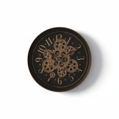 Industrial Bronze Gear Wall Clock