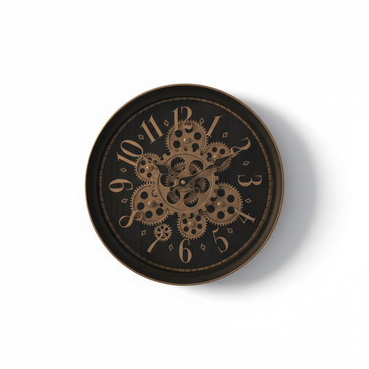 Industrial Bronze Gear Wall Clock