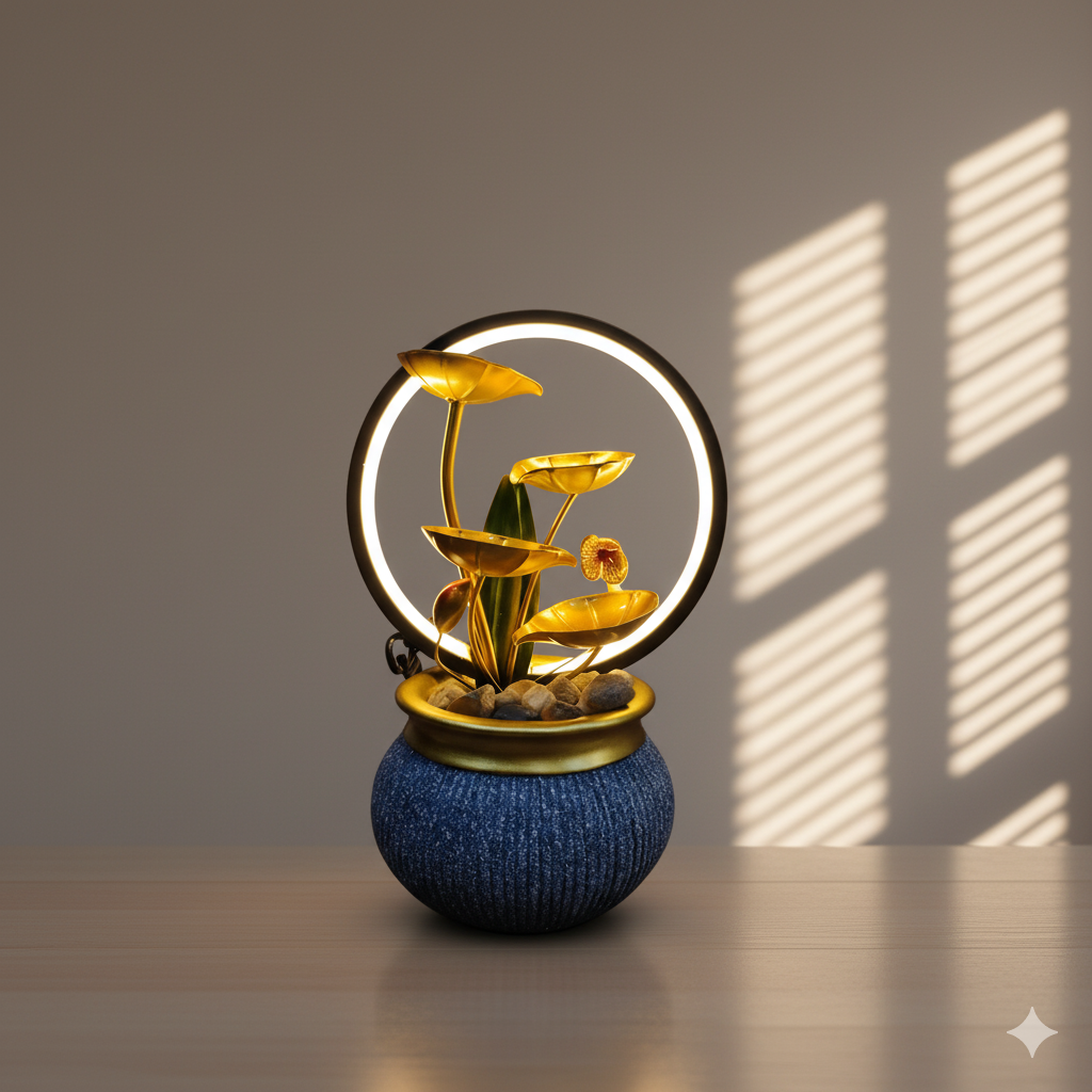 Tranquil Lotus LED Water Fountain