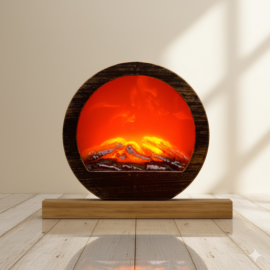 Mini Tabletop Flame Effect Fireplace Lamp